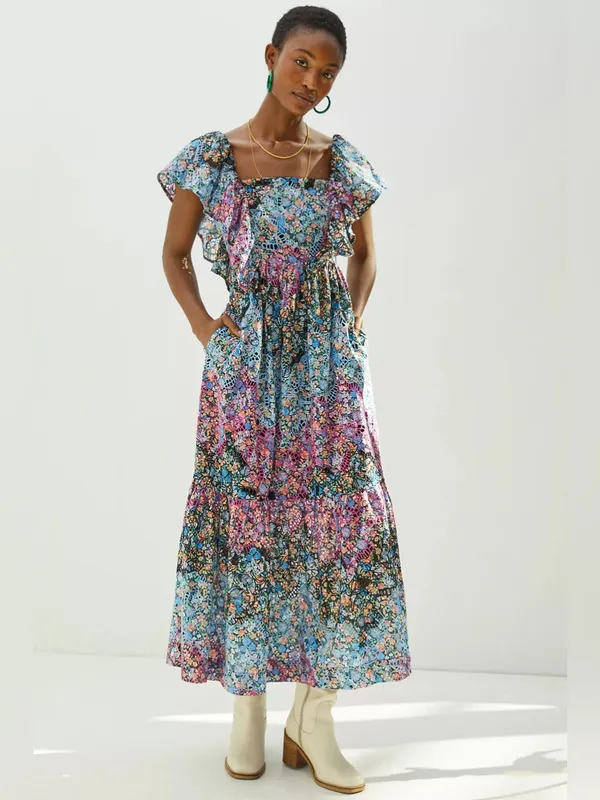 ANTHROPOLOGIE Clementina Eyelet Maxi Dress - Image 5