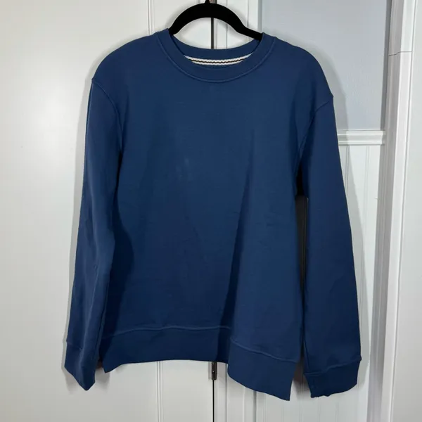 American Giant Women's Midweight Crewneck in dark‎ denim size small made in USA - Image 2