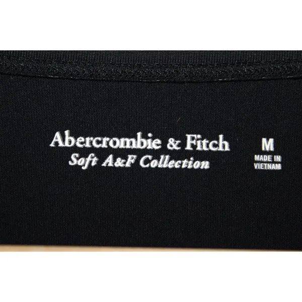 Women Abercrombie & Fitch Soft AF Black Nylon V-Neck Long Sleeve Bodysuit Size M - Image 3