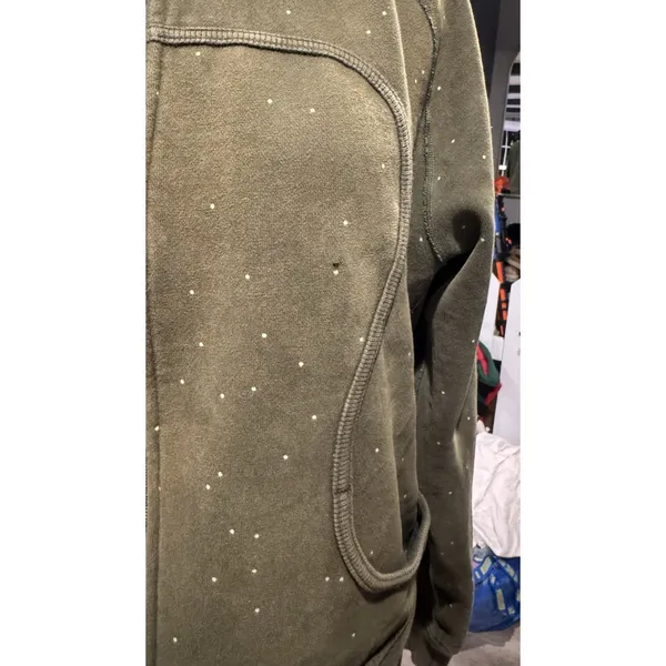 Rare Lululemon Size 10 Scuba Hoodie Jacket Green Polka Dots Women’s Small Flaw - Image 8