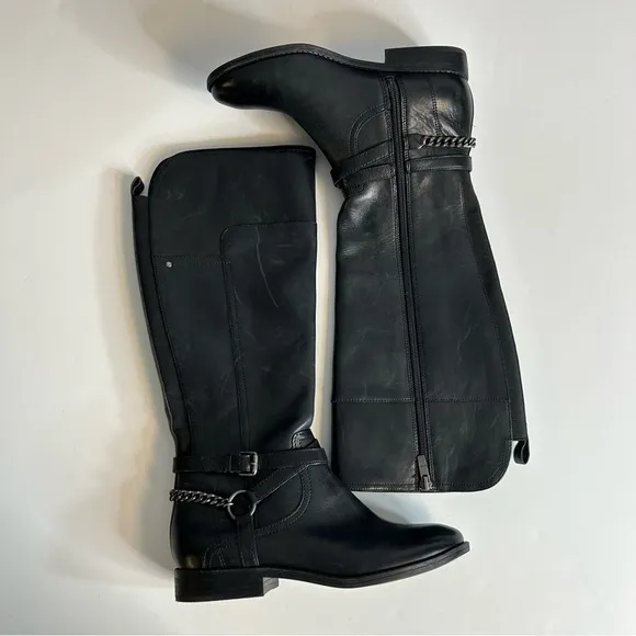 Marc Fisher Alexis Black Leather Riding Boot Size 7‎ - Image 3