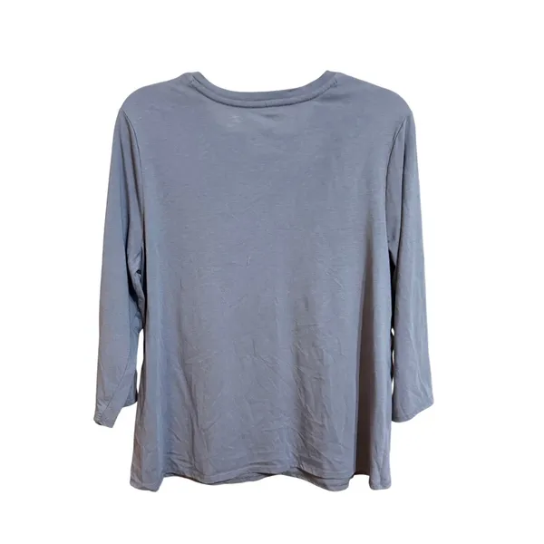 Cato Adorable Cowgirl‎ Coquette Western Pumpkin Country Casual Blue Tee Shirt sz L - Image 3