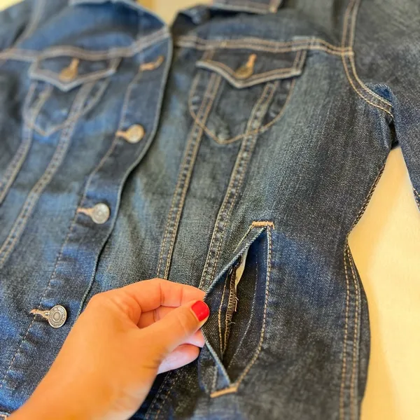 Old Navy Dark Blue Jean‎ Jacket - Image 6