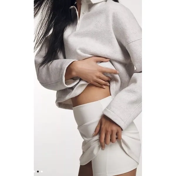 Anthropologie Daily Practice Mini Skort Sz L White Golf Tennis Pickle Ball NEW - Image 4