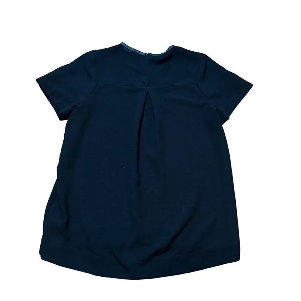 Madewell Black Leather Trim Tailored‎ Top Sz M - Image 4