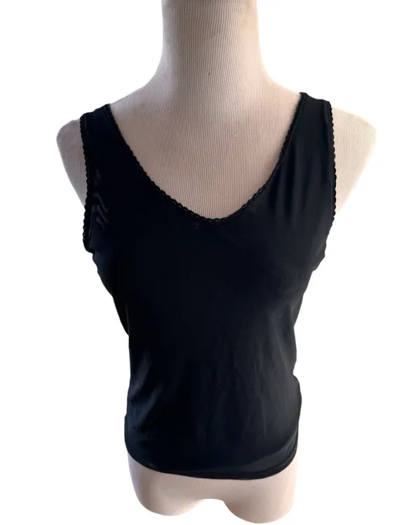 NWT Brandy Melville Mesh Tank Top Double Layer Black S M - Image 2