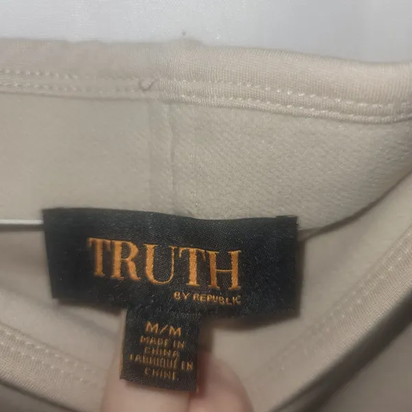 Truth by Republic Beige Pull-On Flare Stretch Knit Lounge Pants Women’s Size M - Image 11