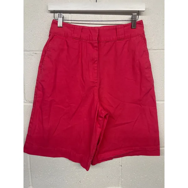 Samsoe Sz 6 Nora Honeysuckle Pink High Rise Cotton Bermuda Summer Resort Shorts - Image 4