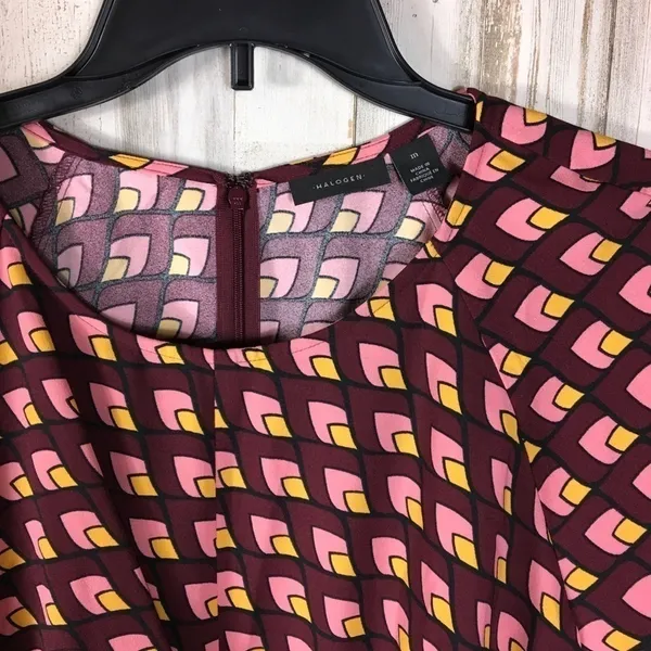 Halogen Tie Front Dress Square Burgundy Bow M NWT v6x - Image 3