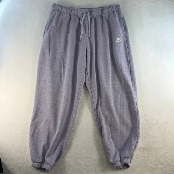 Nike XL‎ Sportswear Club Fleece Mid Rise Oversized Sweatpants Jogger Lavender - Image 3