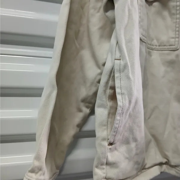 Pacsun Womens Denim Jacket XS/S Beige Oversized Y2K Shacket Trucker Coat Coastal - Image 9