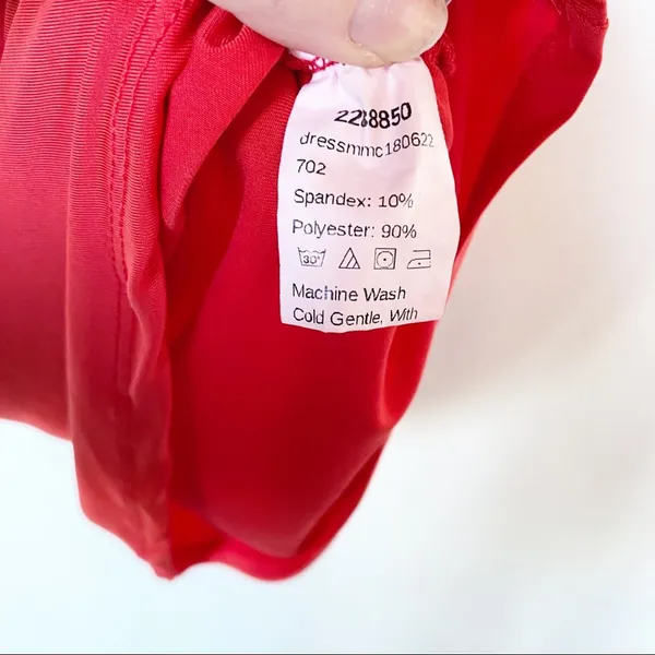 SHEIN Red Side Ruched Dress Size Medium - Image 7
