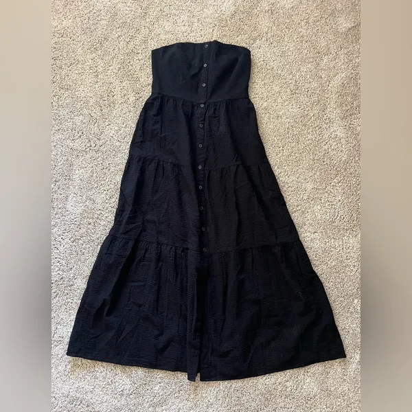 LOFT Beach Button Strapless Maxi Dress size 8 - Image 3
