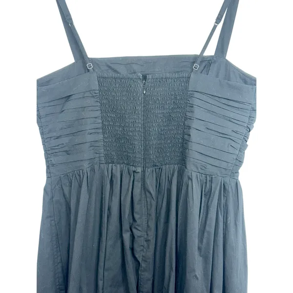 Abercrombie & Fitch Black Pleated Smocked Back Formal Midi Dress Womens Size XL - Image 5
