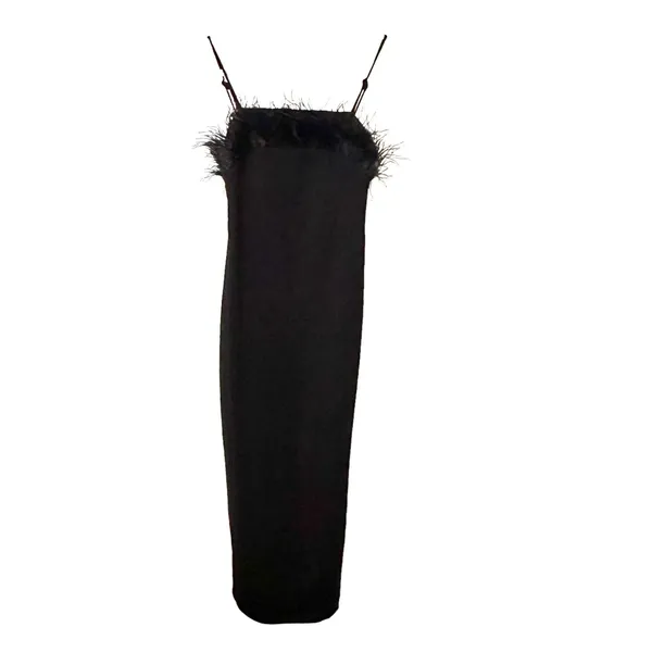 ELLIATT Harley Feather Trim Midi Dress‎ NWT Sz XS - Image 3