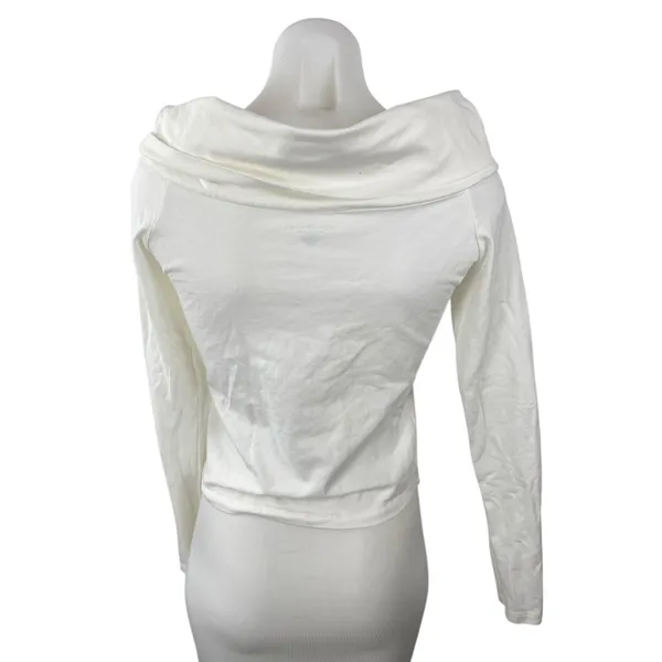 Brandy Melville Women's White Off The Shoulder Long Sleeve Blouse Top Size S - Image 4