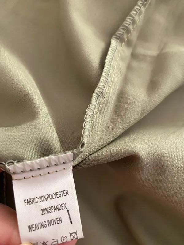Handmade WOMENS Sage green Satin-Look Fabric short robe crochet lace detailed OSFM - Image 5
