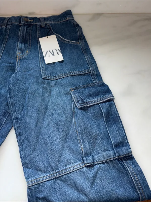 Zara Straight Leg Blue Denim Jeans - Image 5