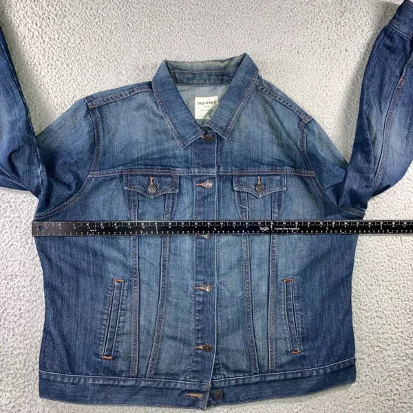Old Navy Denim Trucker Jacket Women 2XL Blue Faded Utility Layering Outdoor - Image 13