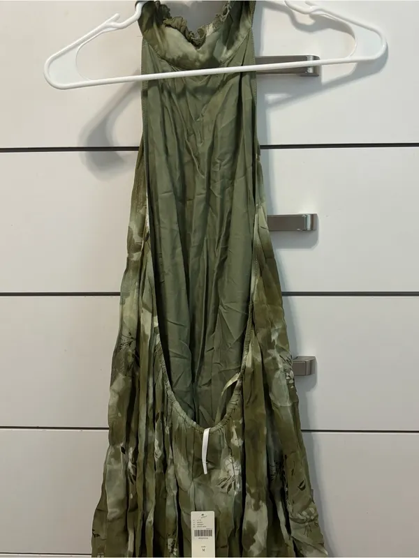 Anthropologie Floral Green Halter Top NWT - Image 3