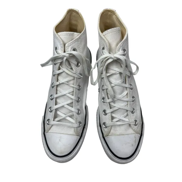 Converse Chuck Taylor All Star Hi Platform Womens White Black Lace Up Sneakers 8 - Image 2