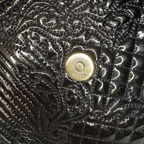 Versace Black Vanitas Medusa Patent Leather Shoulder Bag - Image 12
