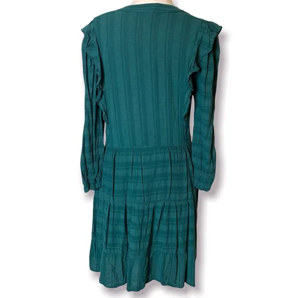 Anthropologie amadi Rossi ruffle dress long sleeve green sz s‎ - Image 5