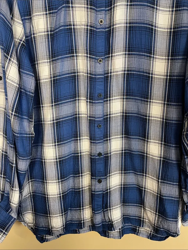 Lauren Ralph Lauren Women’s Plaid Blue White Black LS Button-Up Shirt - Image 3