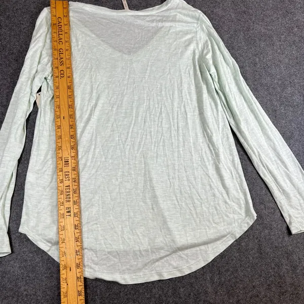 Tresics Womens Mint Green Long Sleeve V-Neck Pocket Tee Rayon Top TRU-G7024 M - Image 6