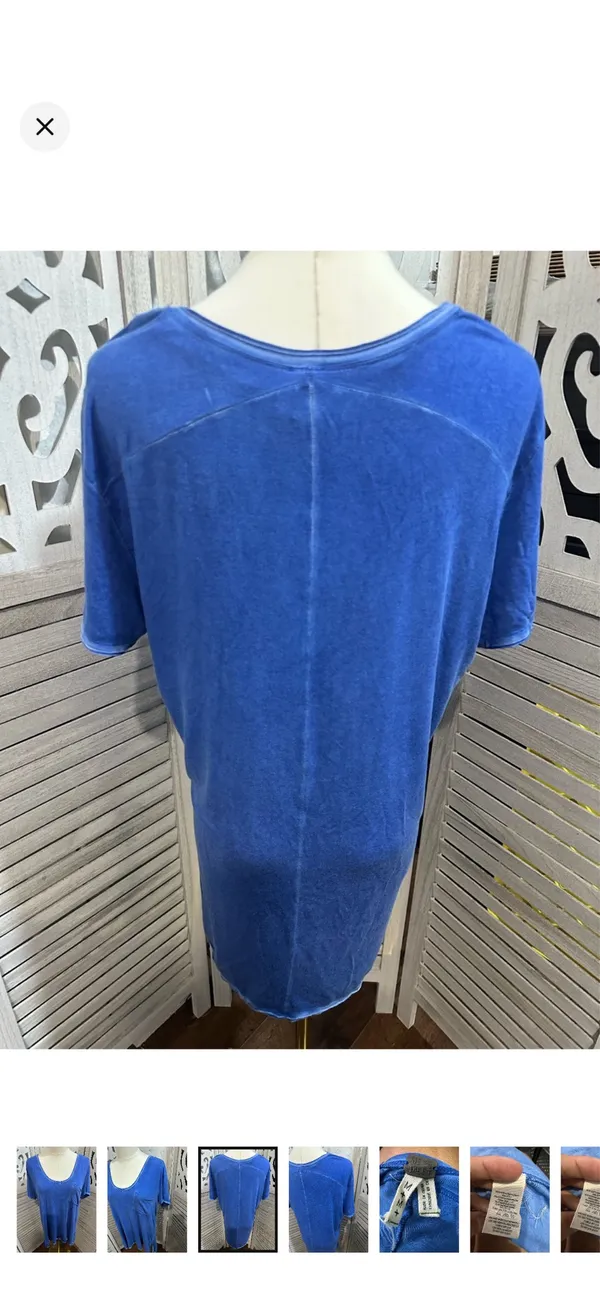 Size M Free People scoop neck mineral wash pocket tee - Image 4