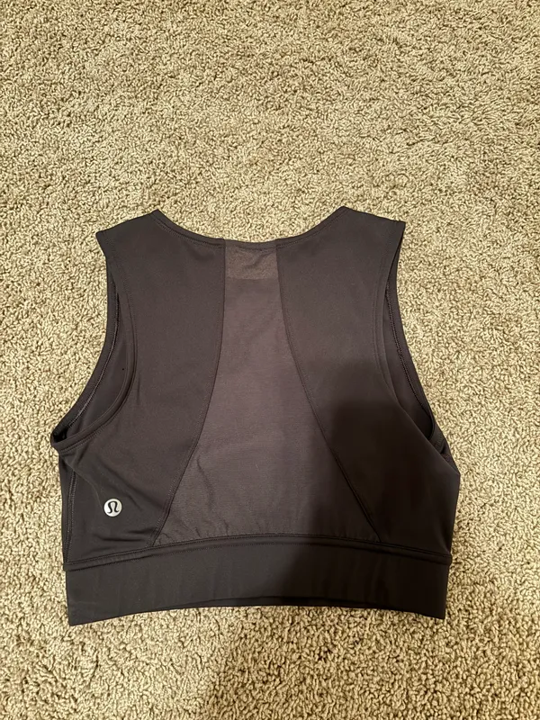 Lululemon Dark Gray Crop Tank Top - Image 2