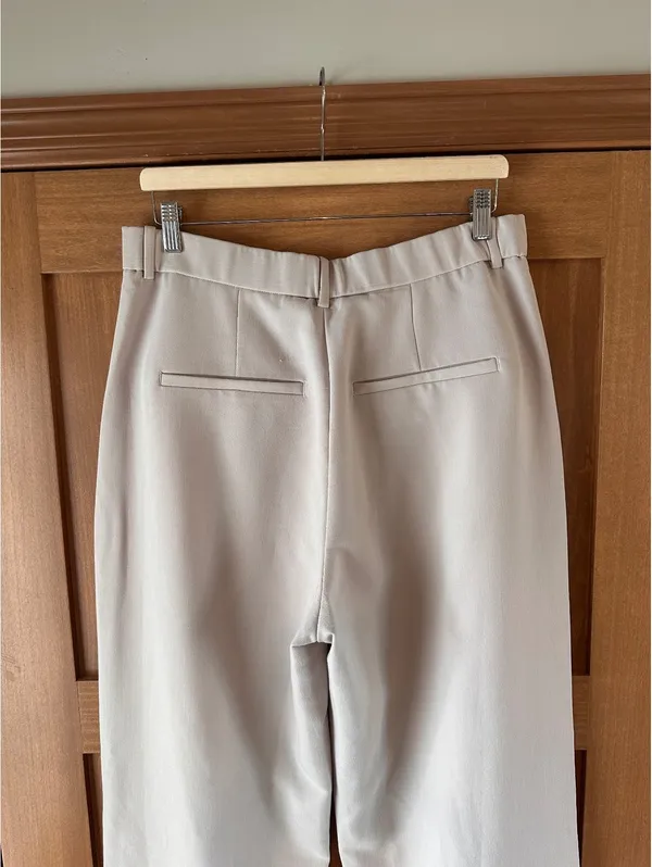 Abercrombie & Fitch Sloane Tailored Wide Leg Pants Trouser Beige Women’s 12/31 - Image 13
