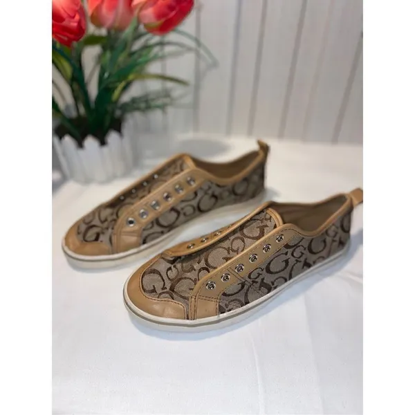 GUESS Brown/Tan Trainers Size 6 - Image 2