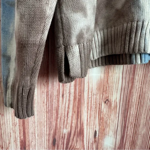 All Worthy By Hunter McGrady Blue & Mocha Brown Tie Dye Crewneck Knit Sweater L - Image 5
