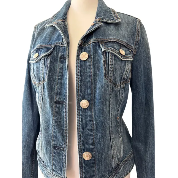 American Eagle 100% Cotton Medium Wash Denim Jacket - Image 4