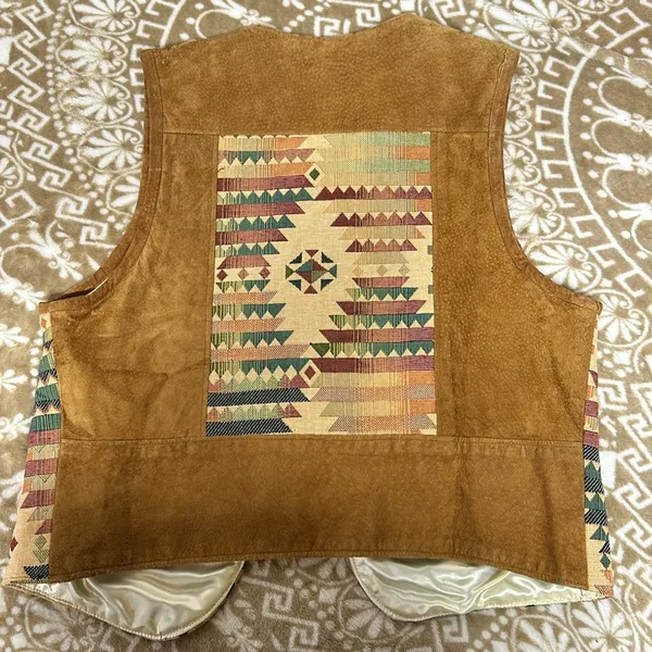 VTG Native Components Handmade in America Vintage Tapestry Vest Size Small - Image 5