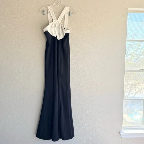 NEW Lulus Luxurious Outlook Black and White Bow Mermaid Maxi Dress - Image 11