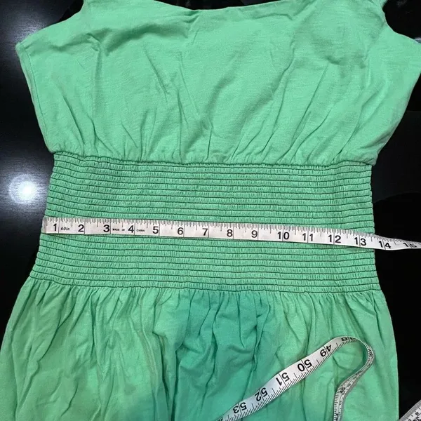 Nation LTD Anthropologie Brittani smocked waist‎ midi dress green size M NWT - Image 8