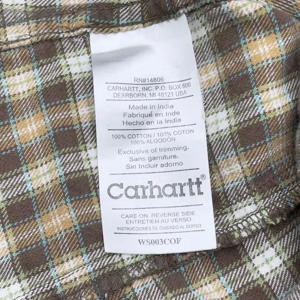 Carhartt Women Flannel Shirt Large Western Workwear Heritage Grunge Street Retro - Image 8