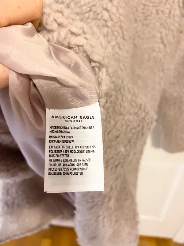 NWOT American eagle purple/gray long teddy jacket - Image 8