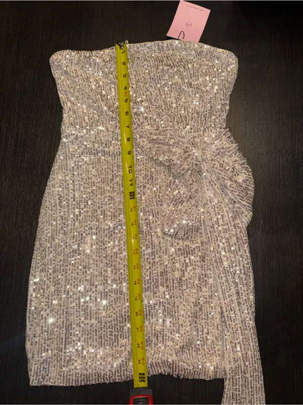 Hello Molly She’s The Gift Sequin Mini Dress Beige Party Going Out - Image 6