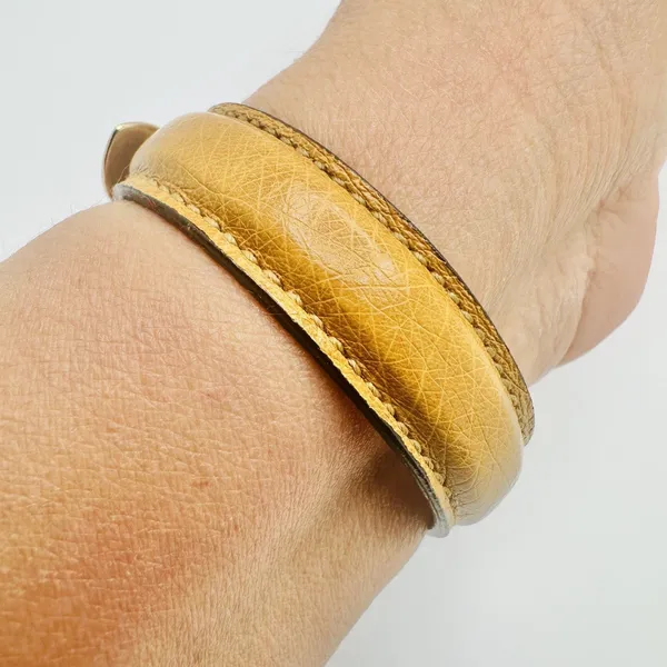 Gucci Brown Gold Belt Motif Leather Fashion Bracelet Jewelry Italian Designer - Image 6