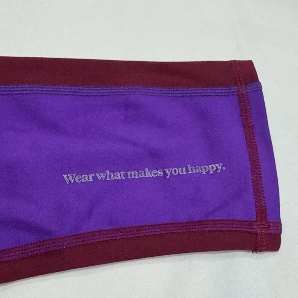Terez New York Purple Burgundy Colorblock Leggings Crop Top Set M - Image 2
