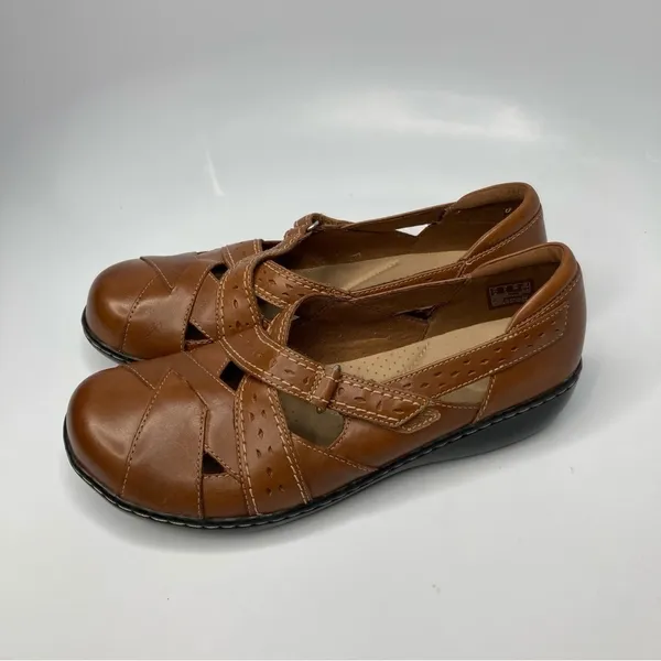 Clarks Ashland spin Q‎ loafers brown leather size 9 - Image 3