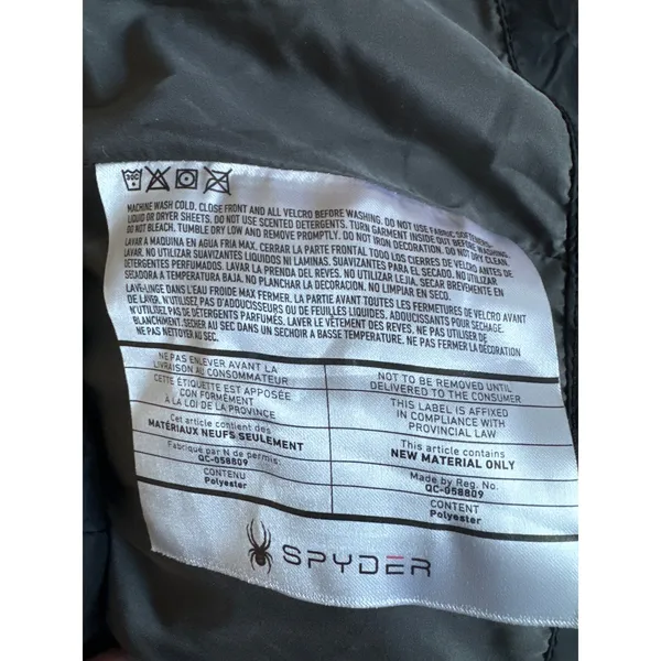 NWT Spyder Clara Puffer jacket Black Hooded Coat Woman size medium - Image 13