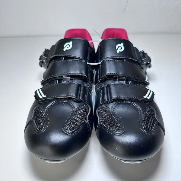Peloton Cycling Shoes Unisex Size 41 Black Red Cleats Included Indoor Spin Bike - Image 2