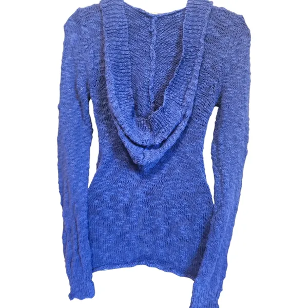 Roxy Lightweight Colbat Blue Knit Hoodie Size Small - Image 2
