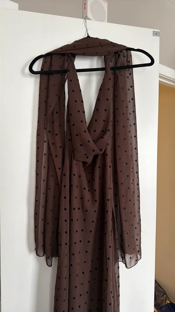 ZARA Polka Dot Scarf Maxi Dress - Image 16