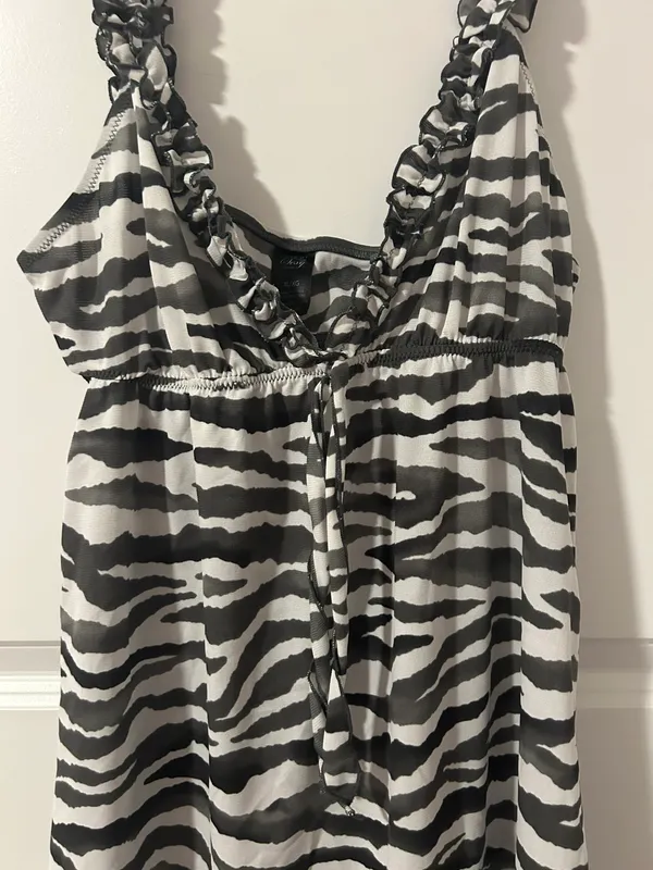 Animal Print Mini Dress Gray - Image 3