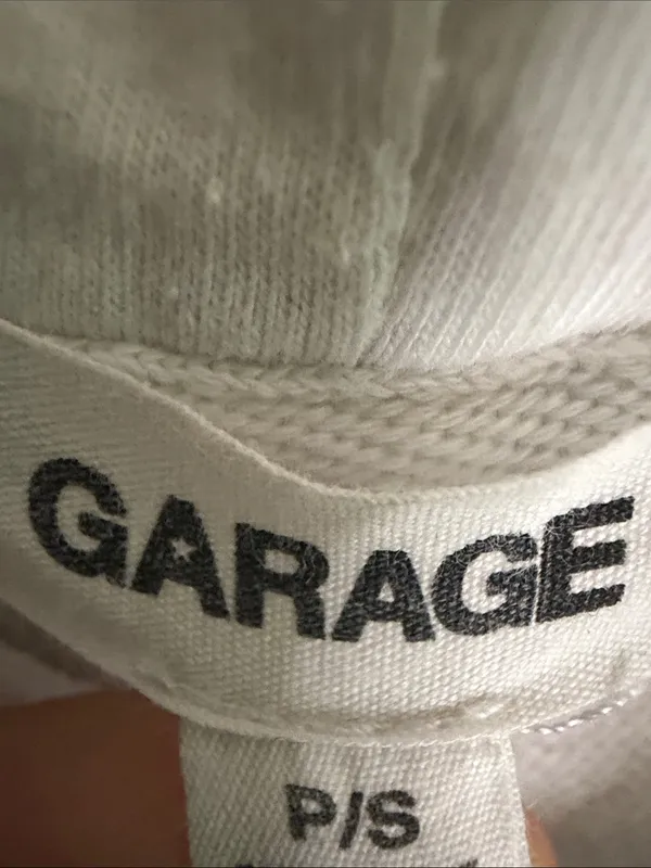 Garage White Cropped Zip Hoodie with Hood - Image 2